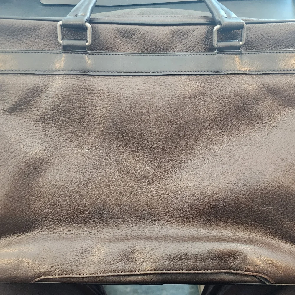 TUMI Brown Leather Laptop Briefcase Men's Bag